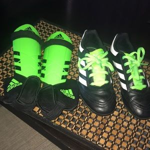 Little boy cleats / shin guards